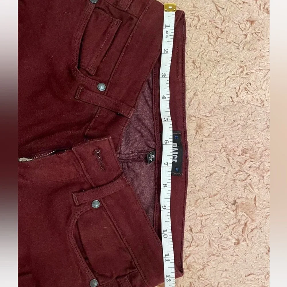 Paige Burgundy Skinny Jeans - Picture 8 of 8